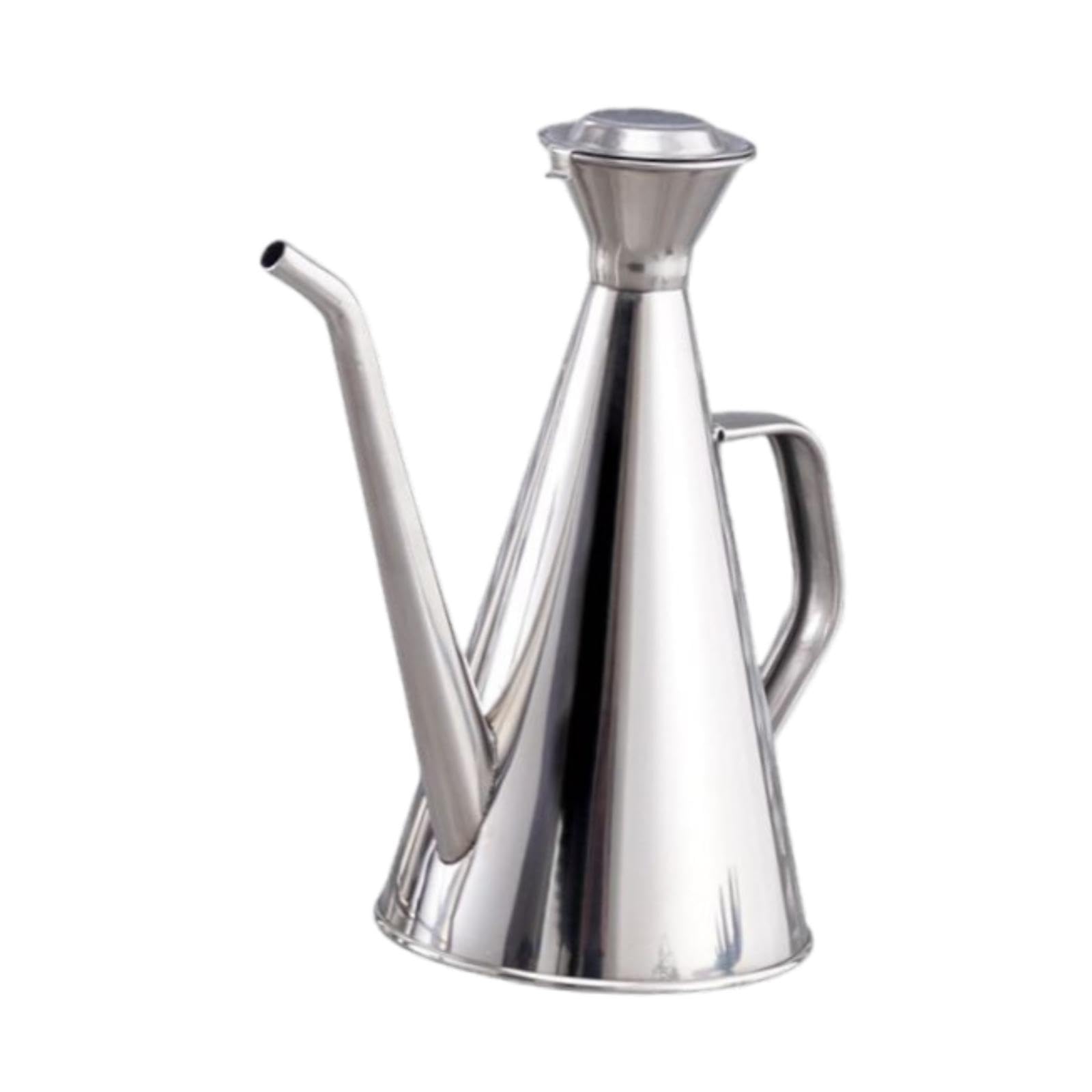 Homyl Aceitera Recipiente de Acero Inoxidable Bote para Almacenamiento de Aceite Dispensador de Líquidos Envase de Vinagre con Tapa Resistente a La Oxidació, 0.25 litros