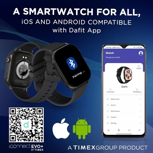 Image of TIMEX iConnect EVO+Made in India Unisex Smartwatch|Largest Display 2.04 inch AMOLED with 368x448 Pixel Bluetooth Calling|Rotating Functional Crown|AI Voice Assist|Upto 7 Days Battery -TWIXW401T