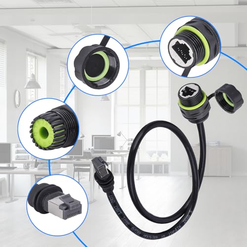Adaptador Ethernet IP68 a Cable RJ45 1M miniatura 3