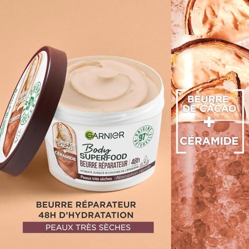 Crème Corps Peau Très Sèche Réparatrice Superfood Cacao Garnier Le Pot De 380ml - vue 4
