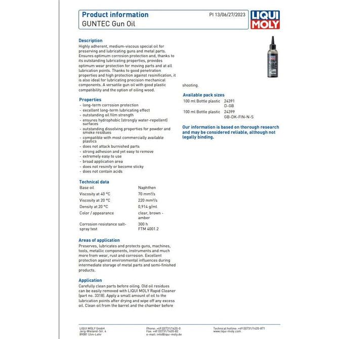 WOL-Aceite para armas LiquiMoly GUNTEC 100 ml 24391 (1)