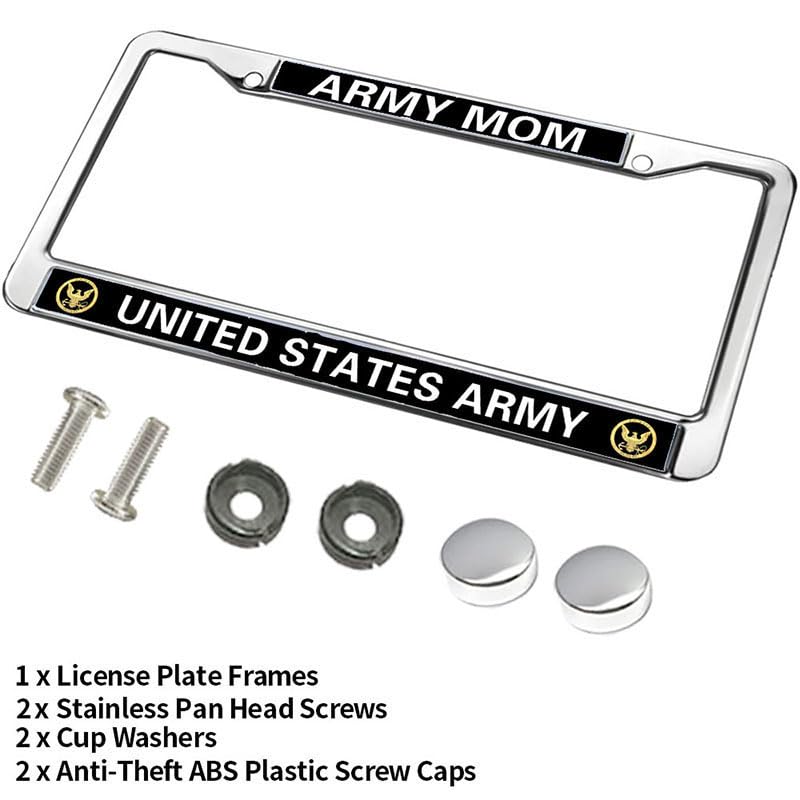Image of Military Mom United States Military License Plate Frame - Military Parent Car Accessory