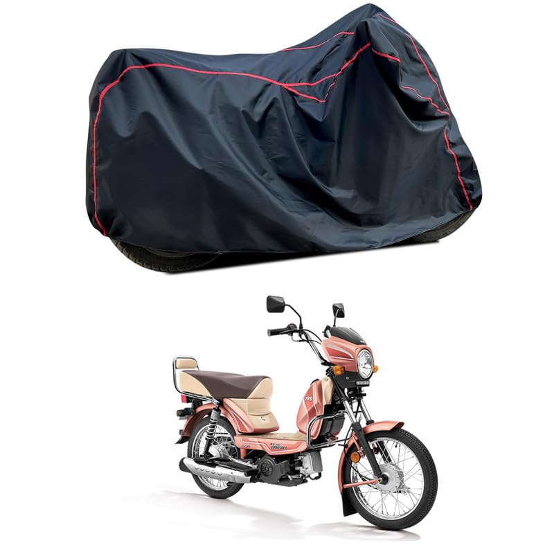 Image of Waterproof Scooter Cover Compatible with TVS XL100 Heavy Duty Fabric UV Protection (Black)