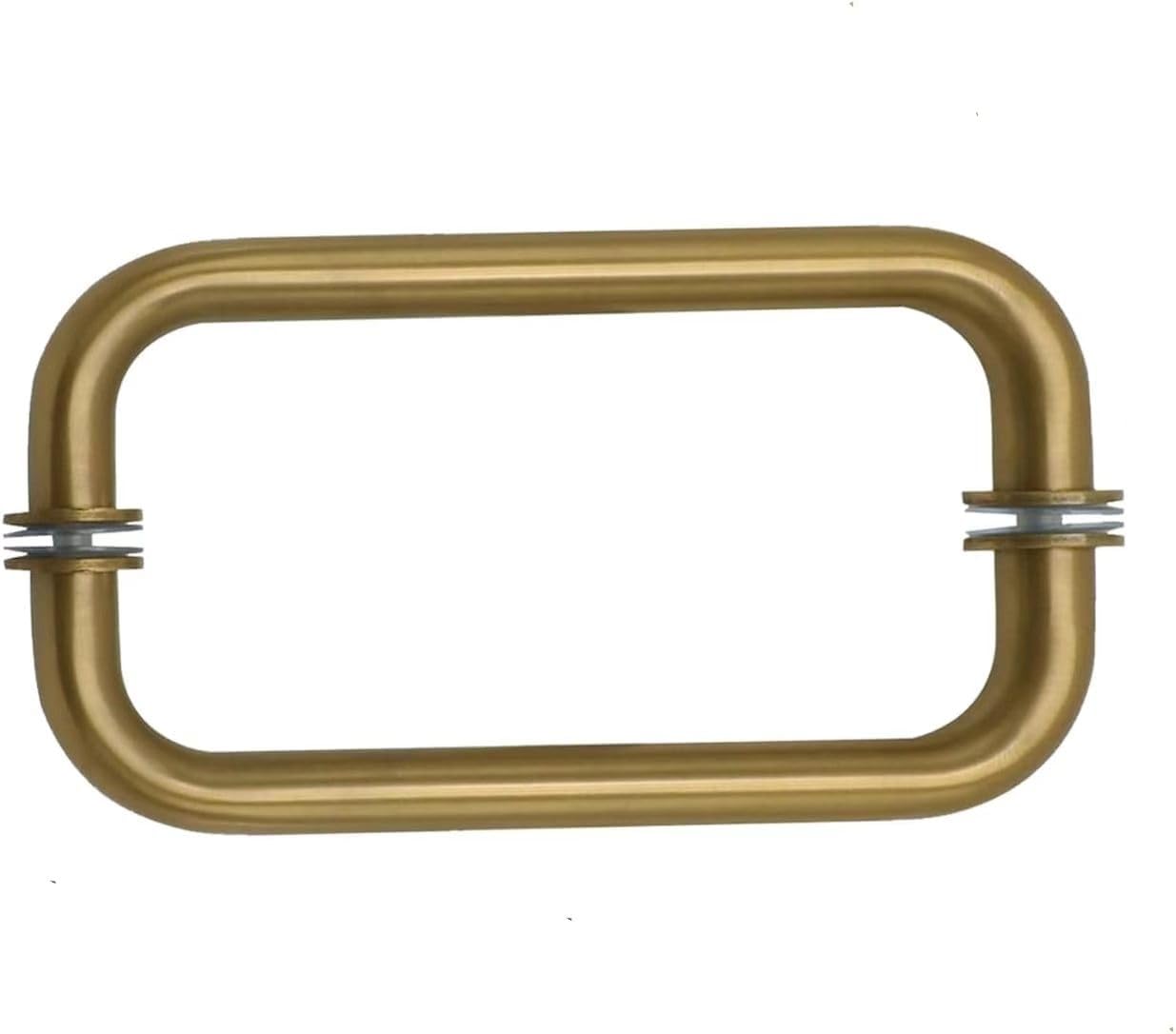 Poignée de porte de douche en acier inoxydable or brossé pour paroi moderne