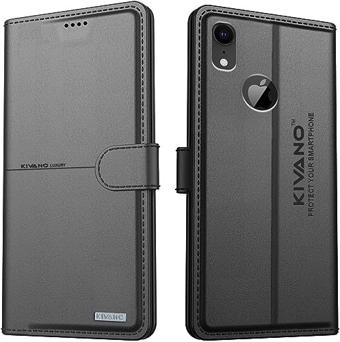 Image of KIVANO Compatible with Apple iPhone XR Flip Cover | Leather Finish | Inside Pockets & Inbuilt Stand | Shockproof Wallet Style Magnetic Closure Back Cover Case