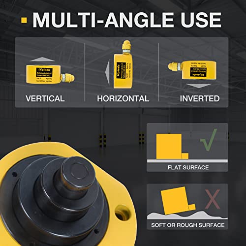 Image of 20T Hydraulic Cylinder Jack Ram 1.06 inch Stroke Solid Single Acting Multi-Section Stroke Hydraulic Ram Cylinder Hydraulic Lifting Jack Portable for Machinery, Bridge, RMC-201L