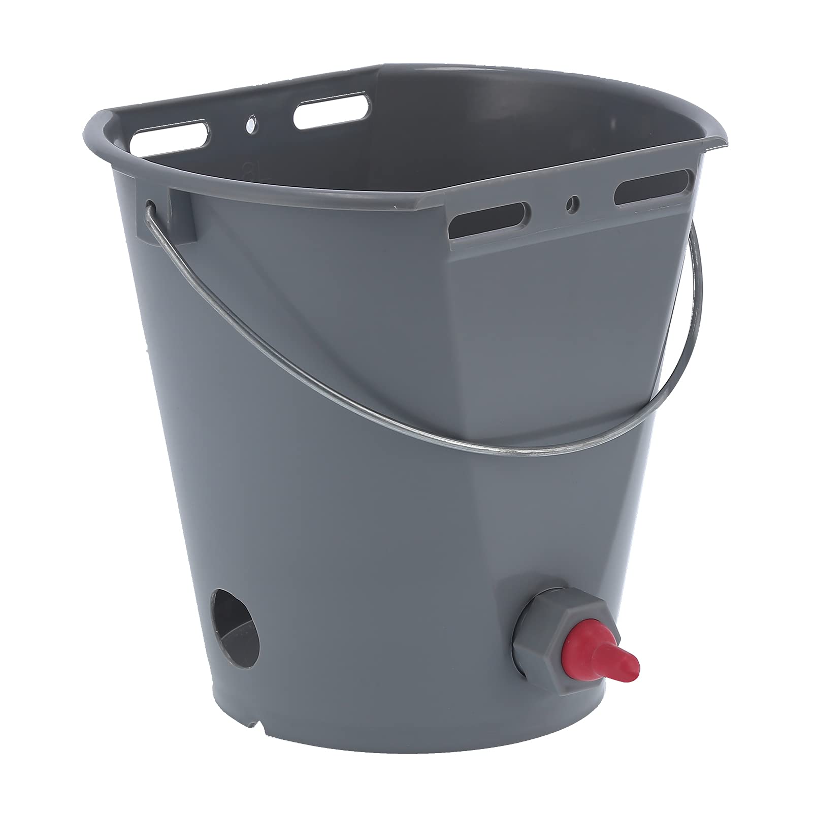 Ejoyous Wiadro na Mleko Plastikowe Wiadro na karmę 8L ze Smoczkami Zawory Zwrotne Przezroczysty Uchwyt ze skalą Do Karmienia Mlekiem w Gospodarstwie Do Użytku dla Zwierząt Gospodarskich (dla owiec)