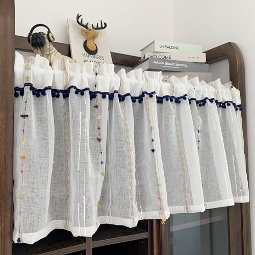 Kitchen Curtains Rod Pocket Kitchen Curtain For Bathroom Laundry Room Short Curtains Farmhouse Cafe Curtains Small Window Rod Pocket Blackout Curtain Tiers For Kitchen Living Room ( Color : Flat w*h ,