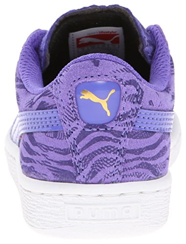 PUMA New Kids Suede Animal JR Sneakers Blue Iris/Parachute Purple/Gold Foil 6.53