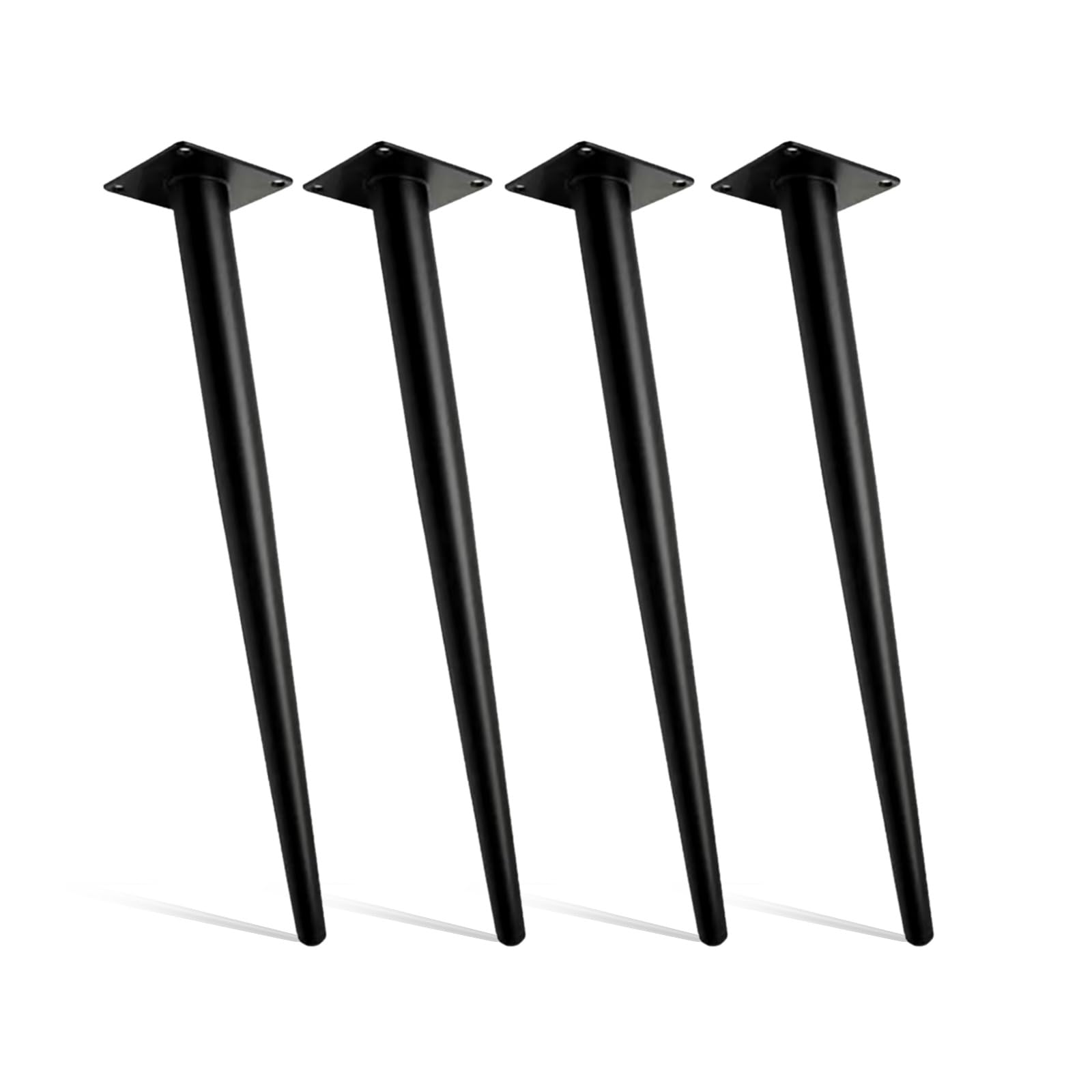 Gambe affusolate regolabili in metallo nero, 65 cm, set di 4 gambe per mobili in stile industriale, per tavoli da pranzo, tavolini, panche e sedie, design durevole, robusto e resistente ai graffi