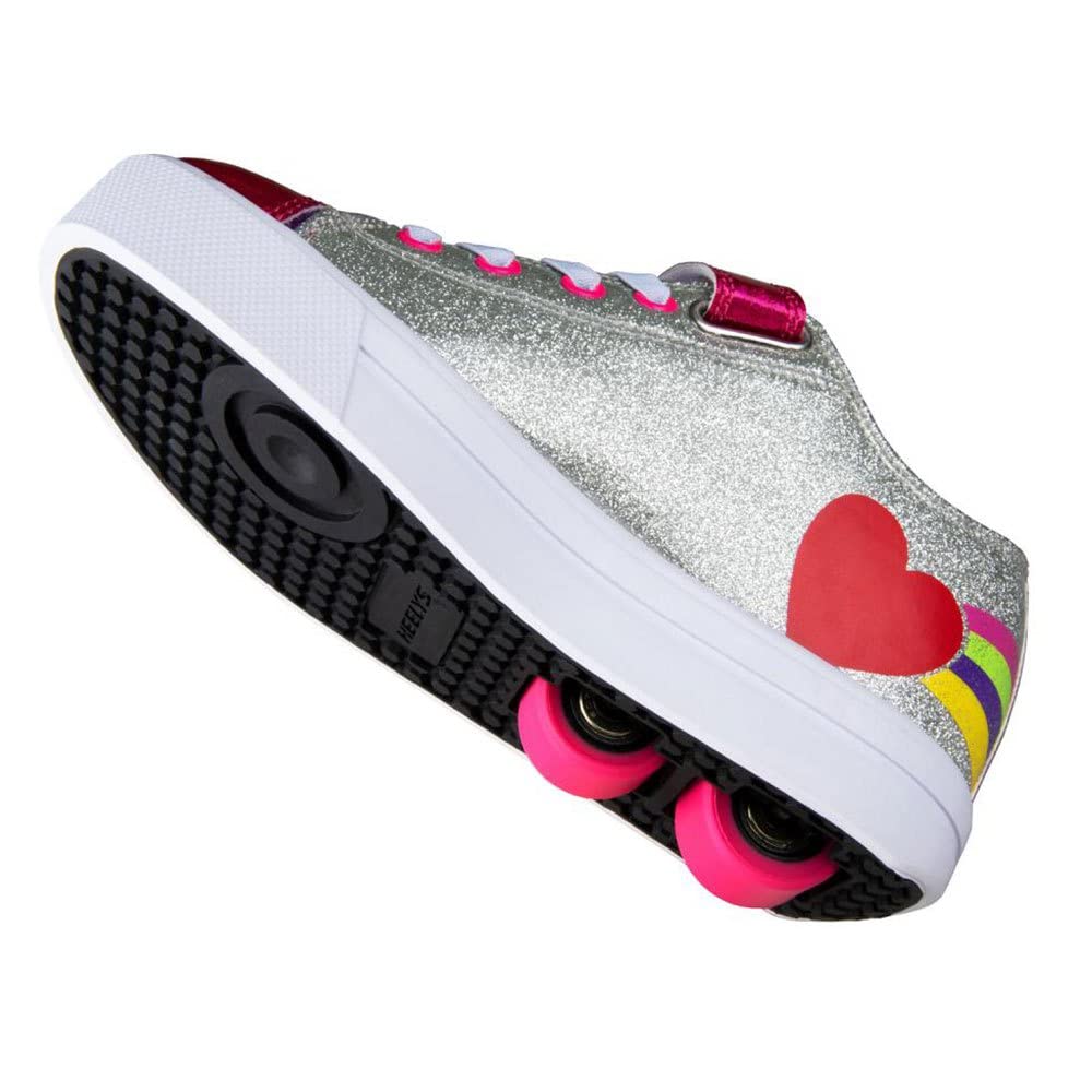 Heelys Scarpe con Le Ruote Argento Arcobaleno Cuore EU