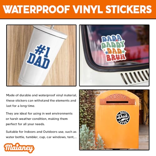 Image of MAIANEY (Set of 3) Funny Best Dad Stickers 3 inch Number 1 Dad Dada Daddy Bruh Father's Day Waterproof Vinyl Sticker Daddy Birthday Gifts Decorations Laptop Water Bottle Tool Box Kindle Phone Tumbler
