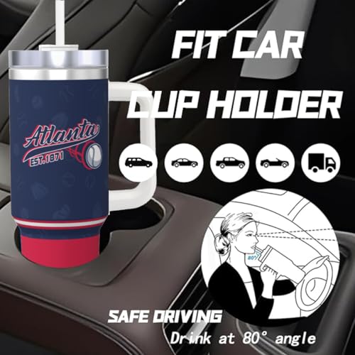 Image of Atlanta 30 oz Tumbler with Handle and Straw,Car cup,Coffee Mug,100% Leakproof Insulated Tumbler with Lid and Straw,Made of Stainless Steel,Cup Holder Friendly Base,Classic Collection Gifts for Fans