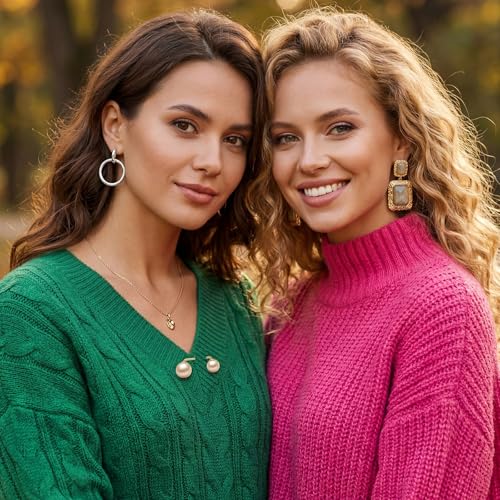 Image of WILLBOND 6 Pcs Artificial Pearl Brooch Pins Sweater Shawl Safety Clips Dress Clips for Women