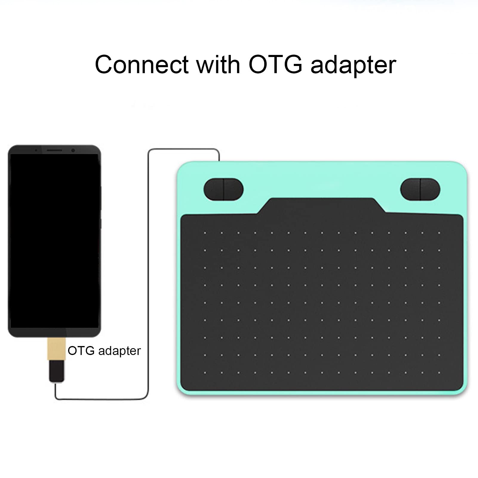 Tableta gráfica Digital Tableta gráfica de teléfono móvil Tablero de Dibujo Digital Ligero Compatible Compacto para OS Tableta gráfica para periféricos de computadora de teléfono móvil Double The