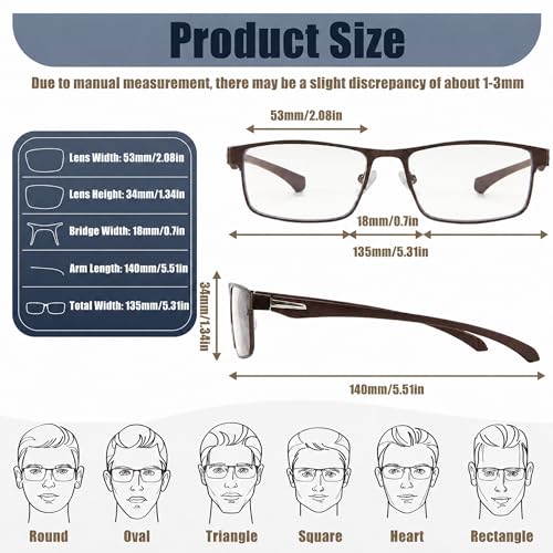 Image of Photochromic Progressive Multifocus Reading Glasses Men Transition Blue Light Blocking Multifocal Computer Readers