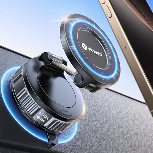 VICSEED 2026 Magnetic MagSafe Car Mount (Dashboard/Windshield Suction)