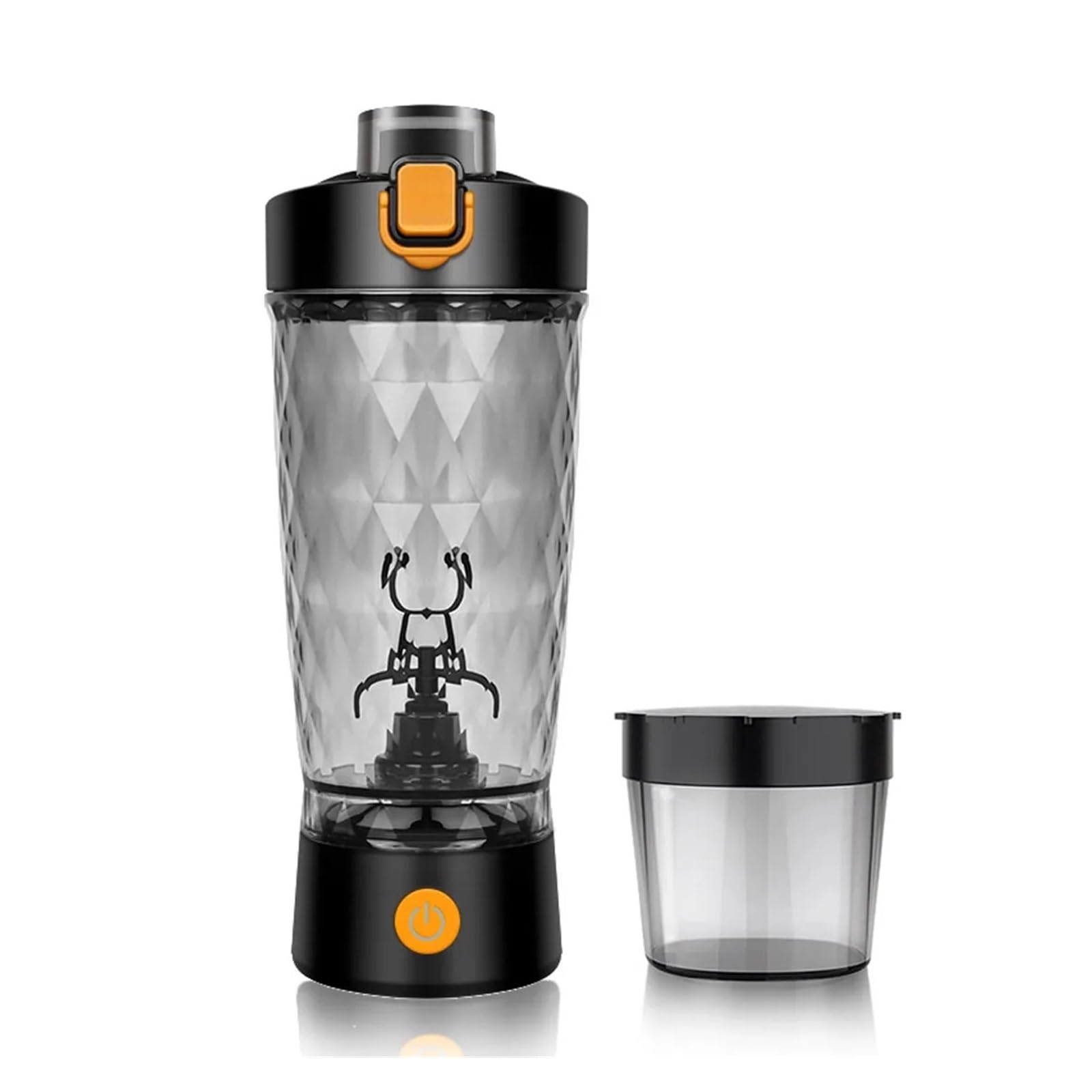 Taza mezcladora de café, Botella Mezcladora De Proteínas Eléctrica Recargable Por USB For Entrenamiento Físico Y Viajes,Autoagitadora(Black)