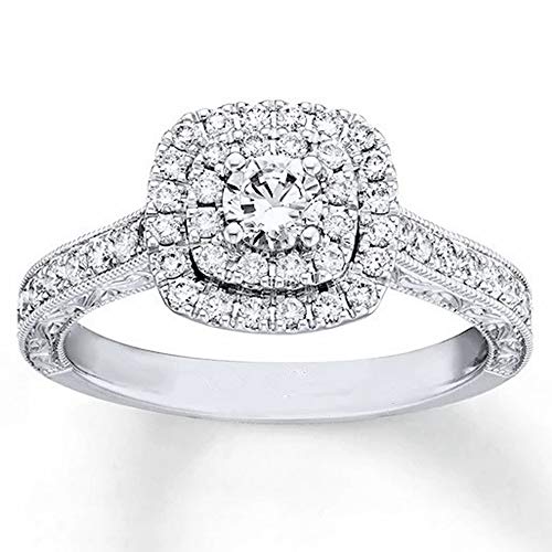 Aihpos Halo Engagement Rings for Women 1.25 Carat(ctw) Moissanite Wedding Rings 925 Sterling Silver 10K 14K 18K Gold Promise Anniversary Rings for Women with Free Text Engraving