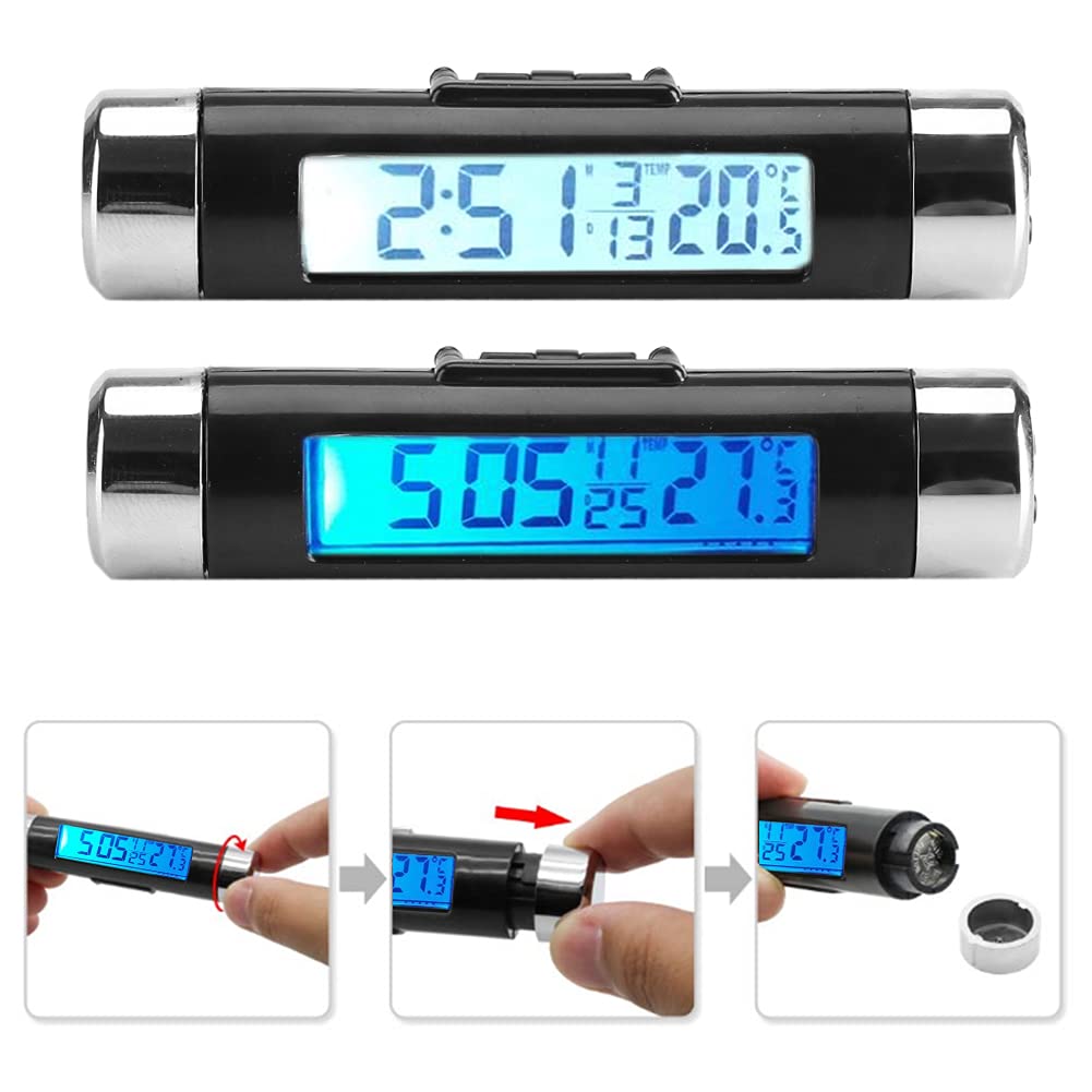 Buy Smandy Car Temperature Clock Clipon Car Thermometer Auto Dashboard