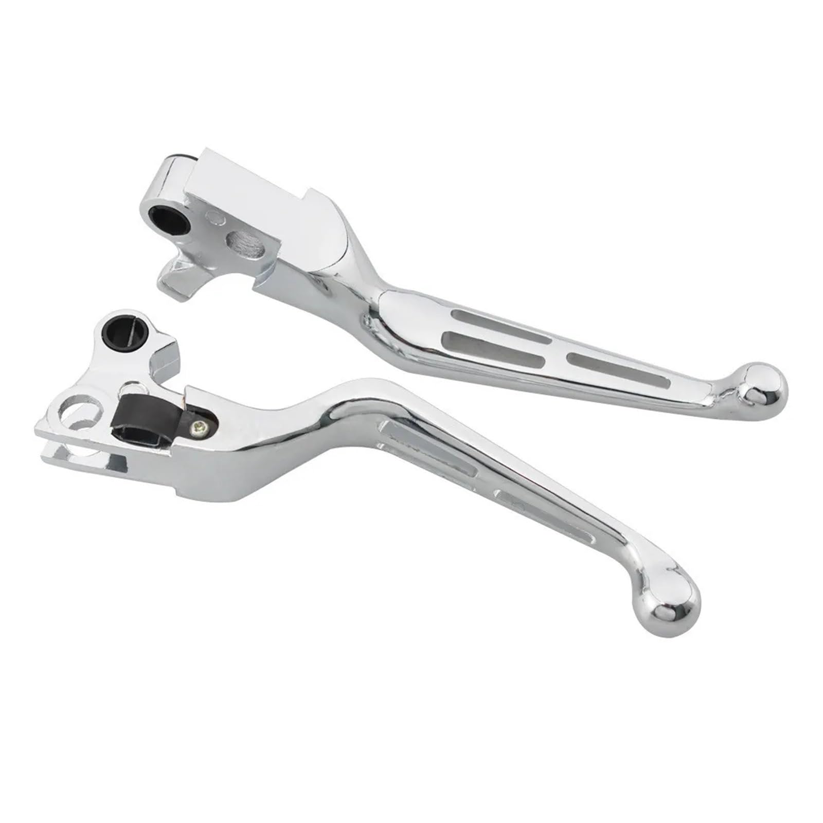 Gerlj Chrome Motorcycle Brake Clutch Lever 2Pcs Motorcycle Slotted Brakes Clutch Levers For Harley For Sportster 883 Softai For Touring(Chrome)