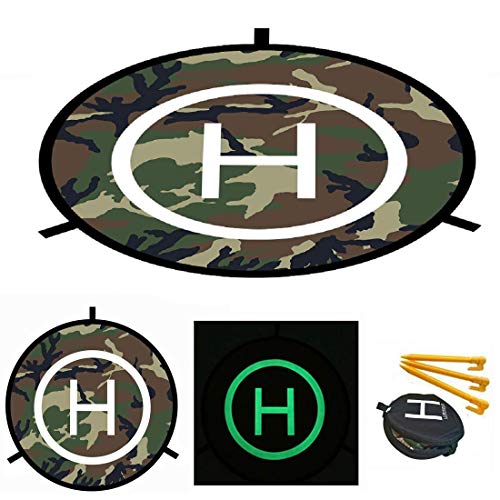ApexOne Camo Luminous Drones Landing Pad 73.5cm/29'', Universal Waterproof Foldable Launch Mat Helipad