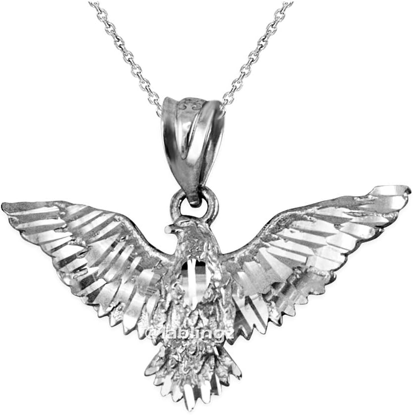 LA BLINGZ Sterling Silver Falcon Eagle DC Charm Pendant