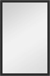 HOMCOM Decorative Rectangular Wall Mirror, 60 x 40 cm Wall-Mounted Bathroom Mirror for Living Room, Bedroom, Hallway, Black