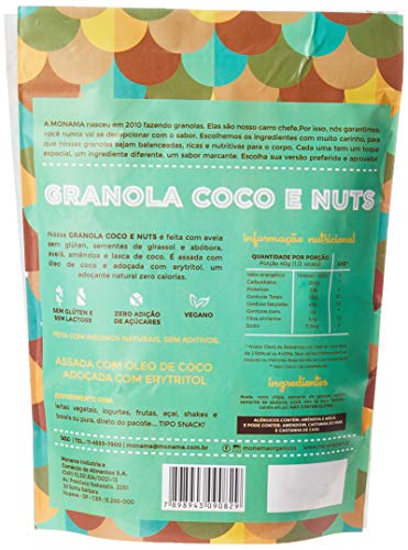 Granola Coco e Nuts Saudável sem Glúten sem Açúcar Monama 200g