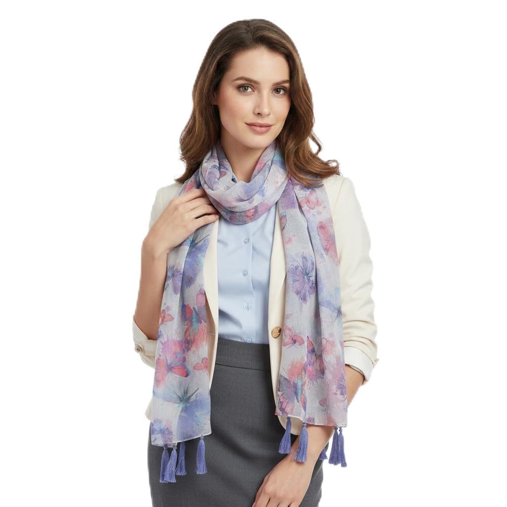 Premium Multicolor Fancy Scarf Lightweight & Comfortable for All Seasons (22x72inch)