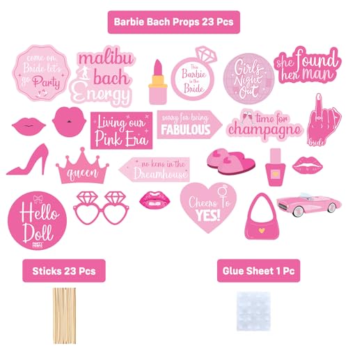 Image of Party Propz Bride to Be Props for Bachelorette Party - 47 Pcs Wedding Props for Bride to Be, Bridal Shower Decorations Kit, Bachelor Party (Cardstock)