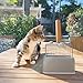 Metal Cat Litter Scoop with Holder, Poop Scooper with Ergonomic Wood Handle (0.4