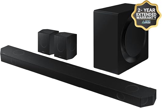 Samsung Q990D 11.1.4ch Soundbar w/Wireless Dolby Atmos Audio, Rear Speaker Included HW-Q990D/ZA (Model 2024) + Plus