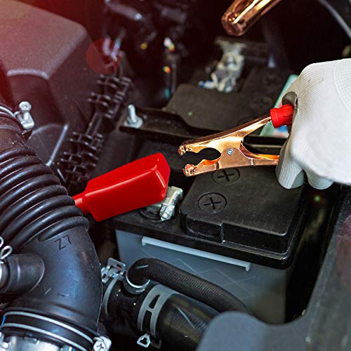Image of 2 Pieces Battery Terminal Covers Battery Terminal Insulating Protector | Positive and Negative Cable Covers, Battery Terminal Protector for Boat Cars Auto Marine Batteries, Insulated Plastic Caps