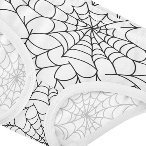 ZZKKO Spider Web Simple Line Girls Underwear Toddler Panties for Girls Comfort Brief Size 2T-8Y3