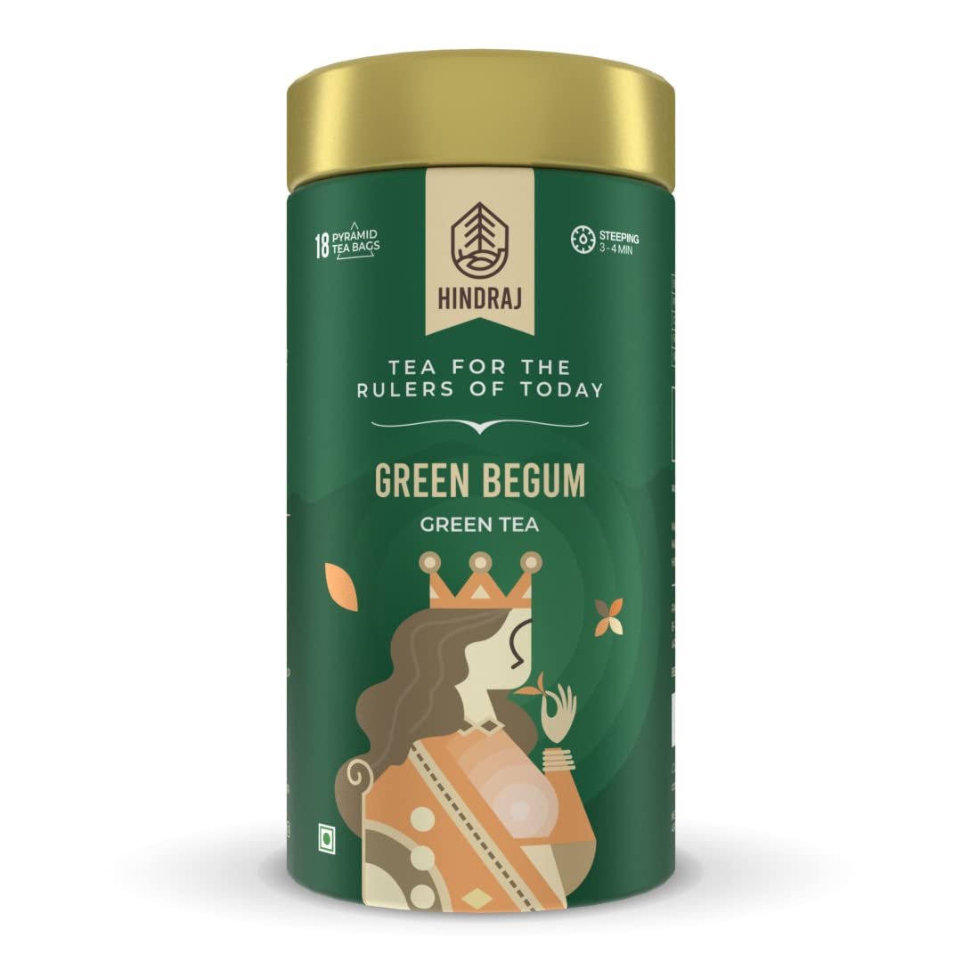 Hindraj Classic Green Tea (Green Begum) | For Cleanse & Detox, Immunity, Anti-Oxidant, Weight Management - Boosts Metabolism | 100% Organic Green Tea Leaves (18 Tea Bags, 1.5g Each) (B09VL2VKQ4) Amazon Price History, Amazon Price Tracker