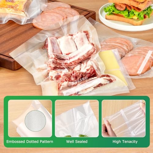 FRESKO 8"x12" Food Vacuum Sealer Bags, 120Pcs PreCut Bags for Food Vacuum Storage, Vacuum Seal Food Sealer Bags with BPA Free and Heavy Duty, Great for Sous Vide Bag Meal Prep
