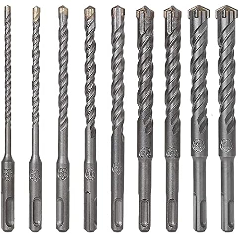 AConnet 9Pcs 3/8 Inch SDS Plus Bit Rotary Hammer Drill Bits Set Cover