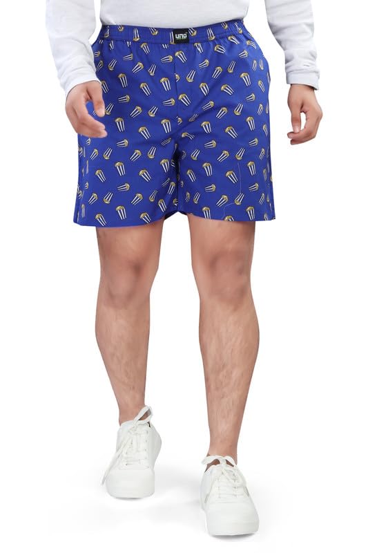 Image of UNOseven Shorts for Boys - 100% Cotton Printed with Side Pockets - Pack of 2 - Available from Size 7 Years to XL