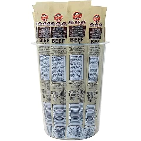 Trail's Best 1.1oz Beef Sticks – 16 Count Tubs (6 inch beef sticks made with all beef) Cover