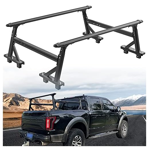 MELIPRON Universal Truck Bed Rack Extendable Pick-Up Truck Ladder Rack Fit for Most Pickups Ford F150 Ranger Chevy Silverado Dodge Ram(Max Load 800lbs)