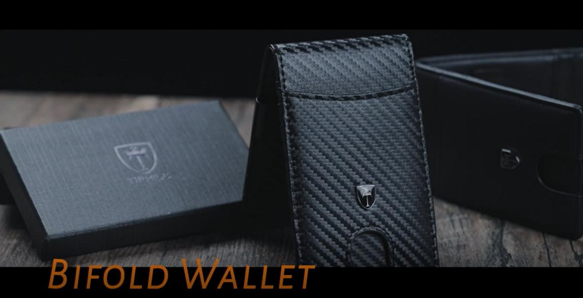 Tipmile Men's Slim RFID Blocking Wallet – Minimalist Leather Card Holder With Money Clip, Front Pocket Bifold (Carbon Fiber Black) - View #7