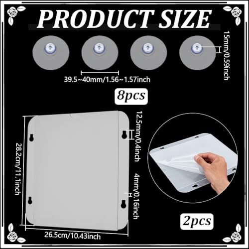 PH PandaHall 2 Pack Clear Acrylic Sign Holder 28.2x26.5cm Hoch Transparente Saugnapf Halter Rahmen Wandmontage Für Glass Tür Einkaufszentrum Büro Geschäft