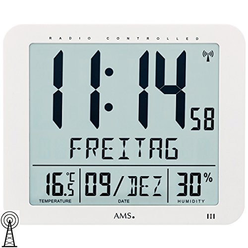 Preisvergleich Produktbild Digital Funkwanduhr weiss AMS 5886