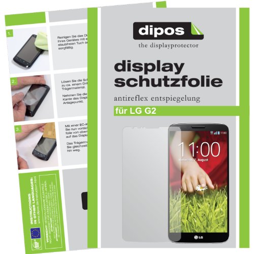 dipos Protector de Pantalla Compatible con LG G2 (2 Unidades) - Mate pelicula Protectora de Pantalla