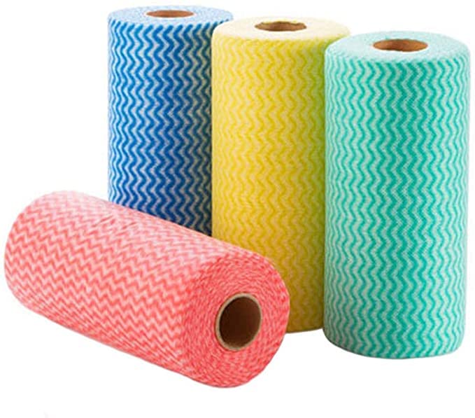 Kitchen Towel Roll for Kitchen | 80 Reusable Sheets Per Roll| Kitchen Cloth | (Pack of 2, Multicolor)-image-33