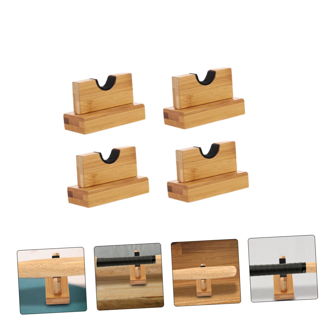 ARTSEWPLY Elegant Hockey Stick Holder Baseball Bat Rack Bamboo Wall Mount for Sports Decor Home Display