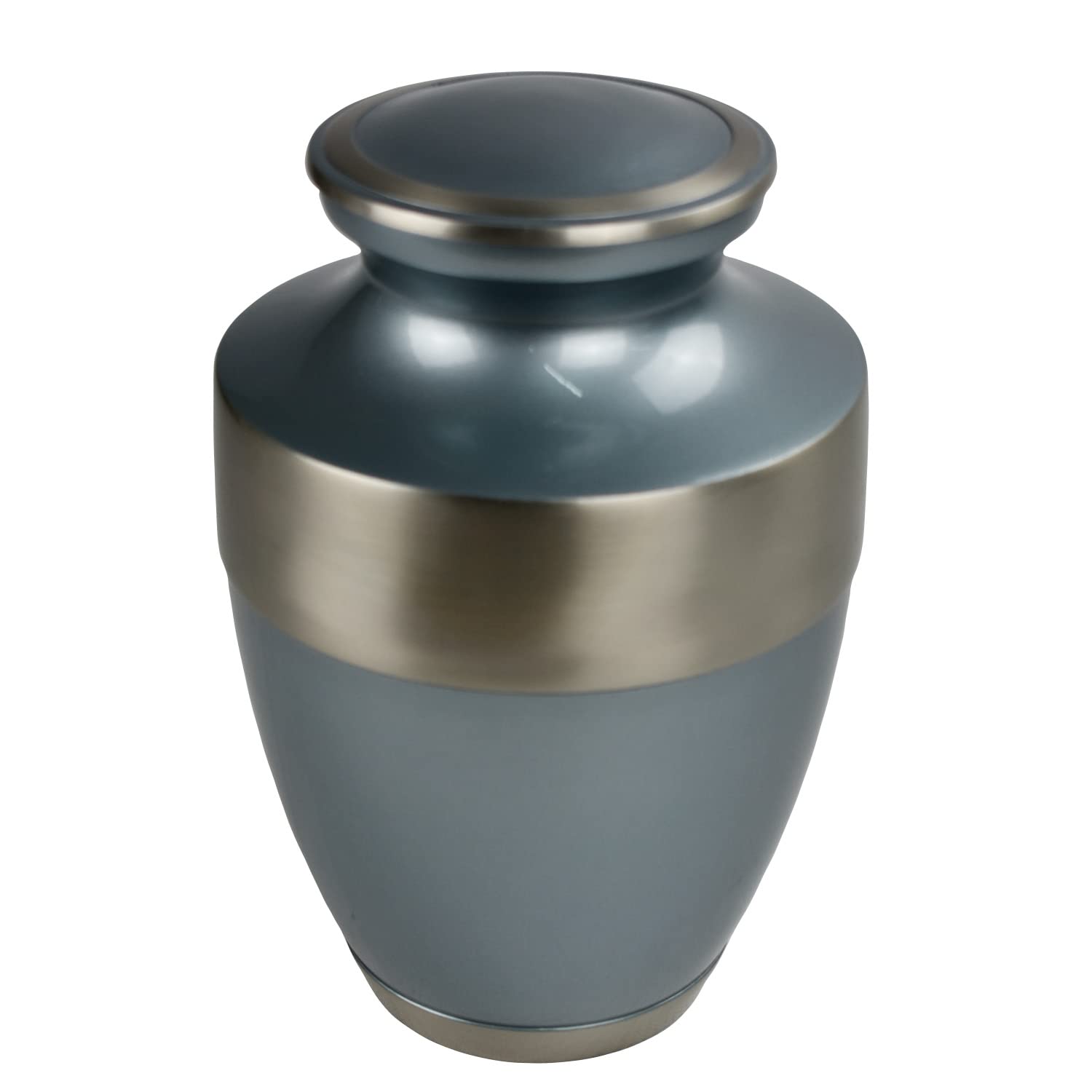 Sterling Ventures Large Cremation Memorial Urn for Adult Human Ashes Screw Lid Design (Grey Milano)