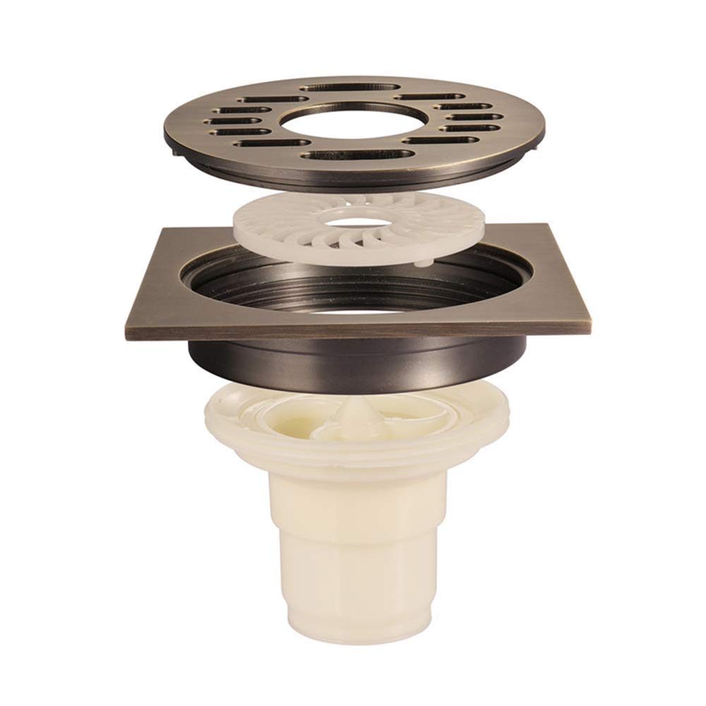 Drain de douche pour machine à laver et drain de sol carré en laiton robuste