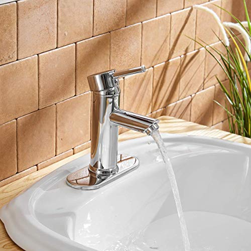 Greenspring Bathroom Sink Faucet Chrome Single Handle One Hole Deck Mount Lavatory Faucet Stainless Steel